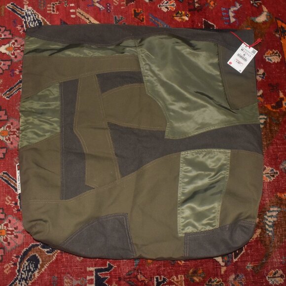 NWT Zara Surplus Arm Green Patch Work Overnight Large Tote Bag - Picture 1 of 7
